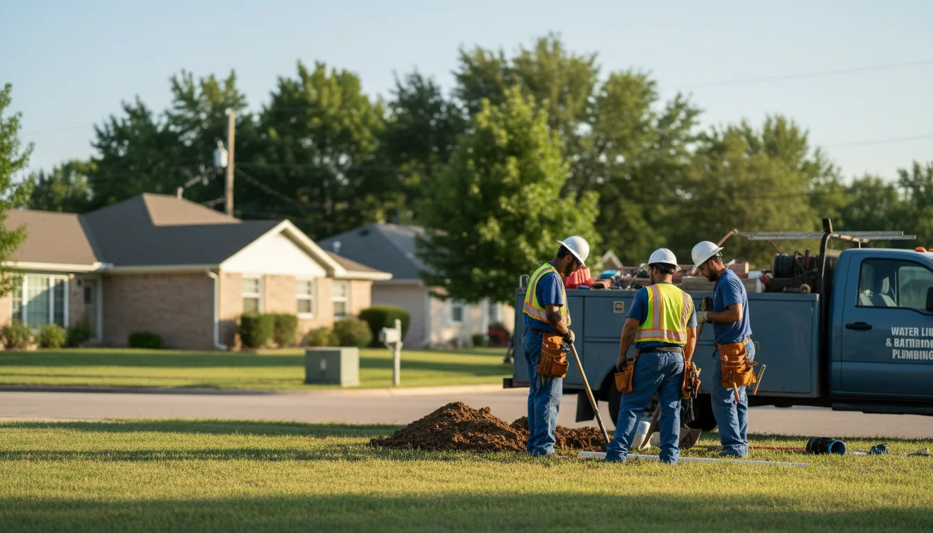Residential water line and bathroom plumbing service in Midway, PA